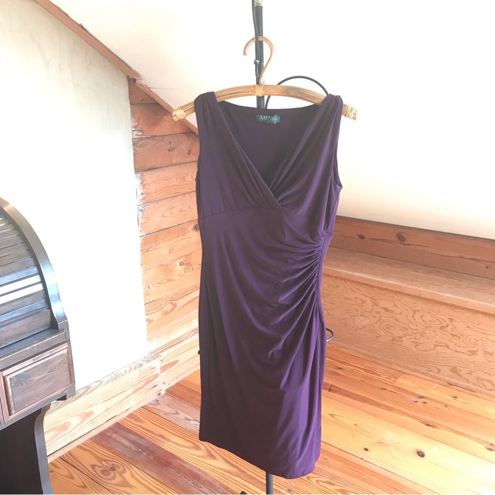Lauren Ralph Lauren Purple Eggplant Bodycon Dress, EUC, 6